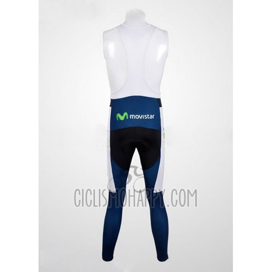 Movistar Cycling Jersey Bib Tight 2012 Long Sleeve Blue